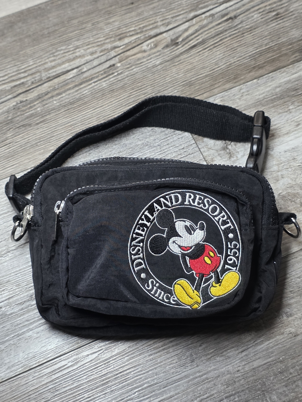 Disney Parks Authentic Mickey Mouse Embroidered Covertable Cross Body Belt Bag